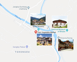 Paro Attractions Map