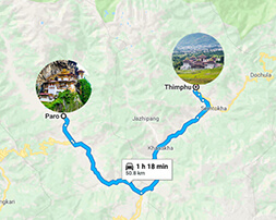 Thimphu Transportation Map 