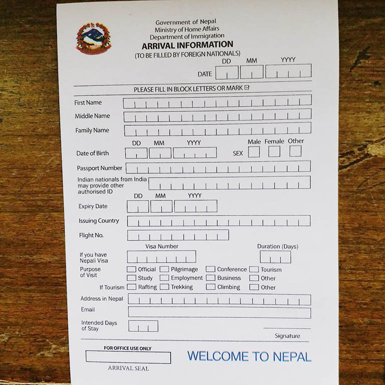 How To Apply For Nepal Visa On Arrival Nepal On Arrival Visa Application   Arrival Card 